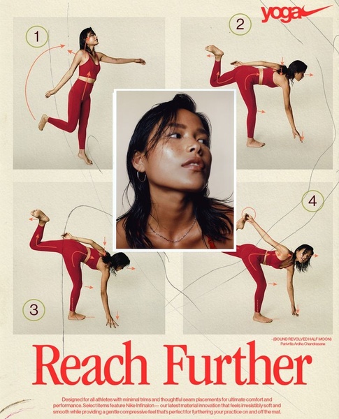 A high-conversion 4:5 ratio creative that combines a central portrait with four distinct pose frames to illustrate product utility.